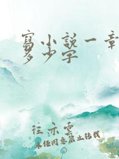 写小说一章大概多少字