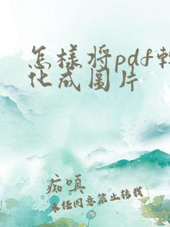 怎样将pdf转化成图片