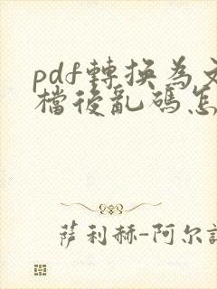 pdf转换为文档后乱码怎么办