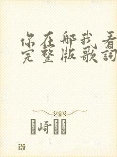 你在哪我看不见完整版歌词