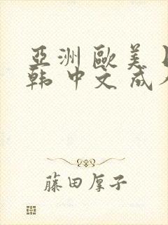 亚洲 欧美 日韩 中文 成人