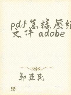 pdf怎样压缩文件 adobe