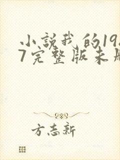 小说我的1987完整版未删减小说