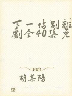 下一站别离电视剧全40集免费观看