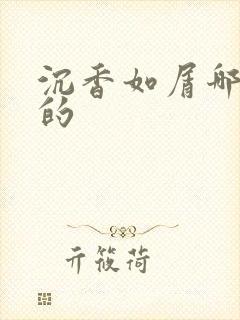 沉香如屑哪年播的