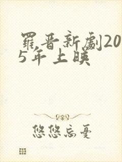 罗晋新剧2025年上映