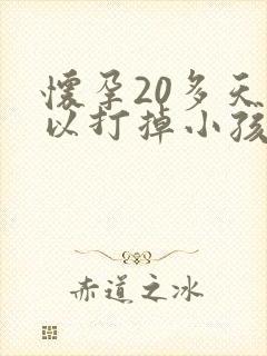 怀孕20多天可以打掉小孩吗