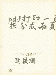 pdf打印一页拆分成两页