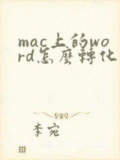 mac上的word怎么转化成pdf