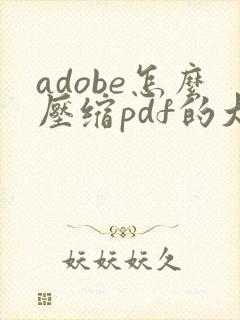 adobe怎么压缩pdf的大小