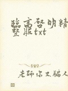 临高启明精校完整版txt