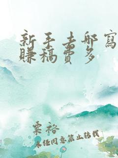 新手去哪写小说赚稿费多