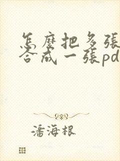 怎么把多张图片合成一张pdf