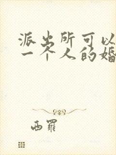 派出所可以查出一个人的婚姻状况吗