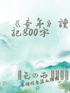 《童年》读书笔记800字