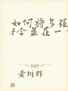 如何将多张pdf合并在一个pdf文件里