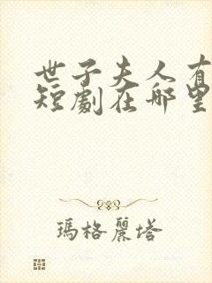 世子夫人有喜了短剧在哪里看