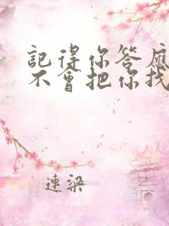 记得你答应过我不会把你找不见