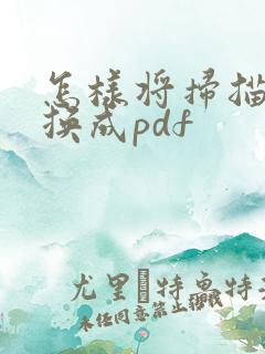 怎样将扫描件转换成pdf