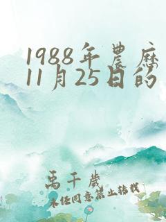 1988年农历11月25日的生辰八字