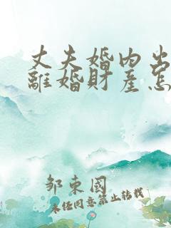 丈夫婚内出轨,离婚财产怎么分割