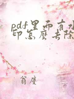 pdf里面有水印怎么去除