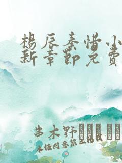 杨辰秦惜小说最新章节免费阅读
