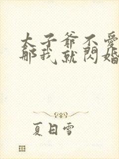 太子爷不爱我?那我就闪婚了
