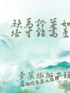 秋马铃薯如何栽培才能高产