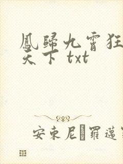 凤归九霄狂妃逆天下 txt