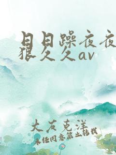 日日躁夜夜躁狠狠久久av