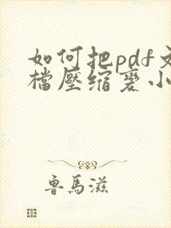 如何把pdf文档压缩变小