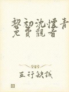 黎初沈怀青短剧免费观看
