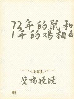 72年的鼠和81年的鸡相配吗
