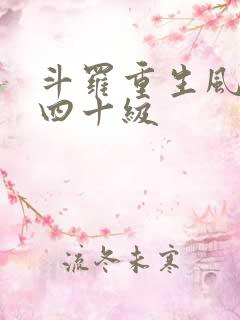 斗罗重生风笑天四十级