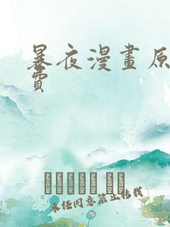 暴夜漫画原版免费