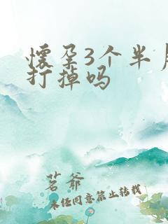 怀孕3个半月能打掉吗