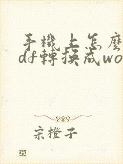 手机上怎么把pdf转换成word