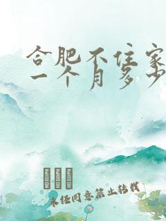合肥不住家保姆一个月多少钱