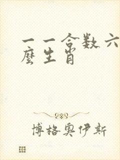 一一合数六是什么生肖