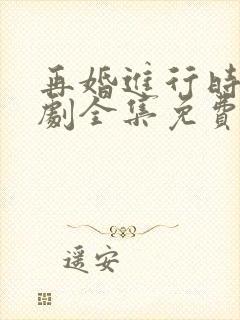 再婚进行时电视剧全集免费播放