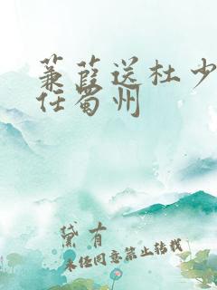 蒹葭送杜少府之任蜀州