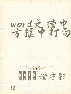 word文档中方框中打勾怎么弄?