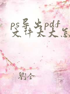 ps导出pdf文件太大怎么办