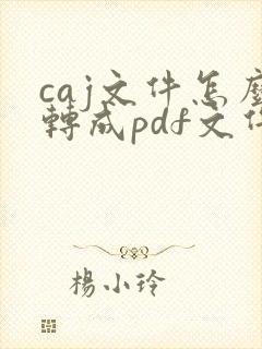caj文件怎么转成pdf文件格式
