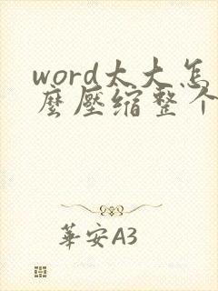 word太大怎么压缩整个文件
