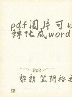 pdf图片可以转化成word