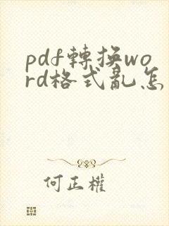 pdf转换word格式乱怎么调整