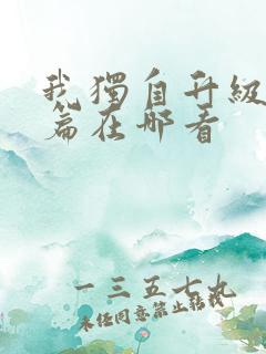 我独自升级番外篇在哪看