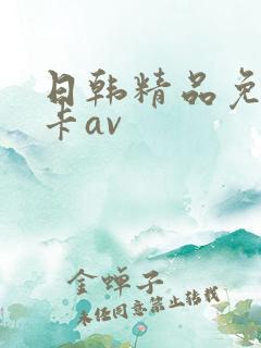 日韩精品免费不卡av